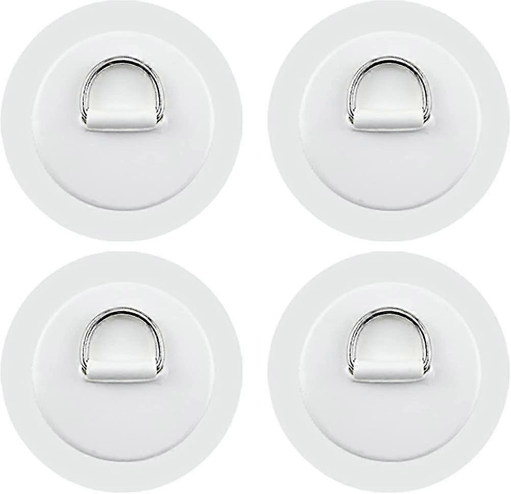 White 4 Piece Kayak Round D Ring Cord Clasp Sailor Storage Elastic Ring Hook