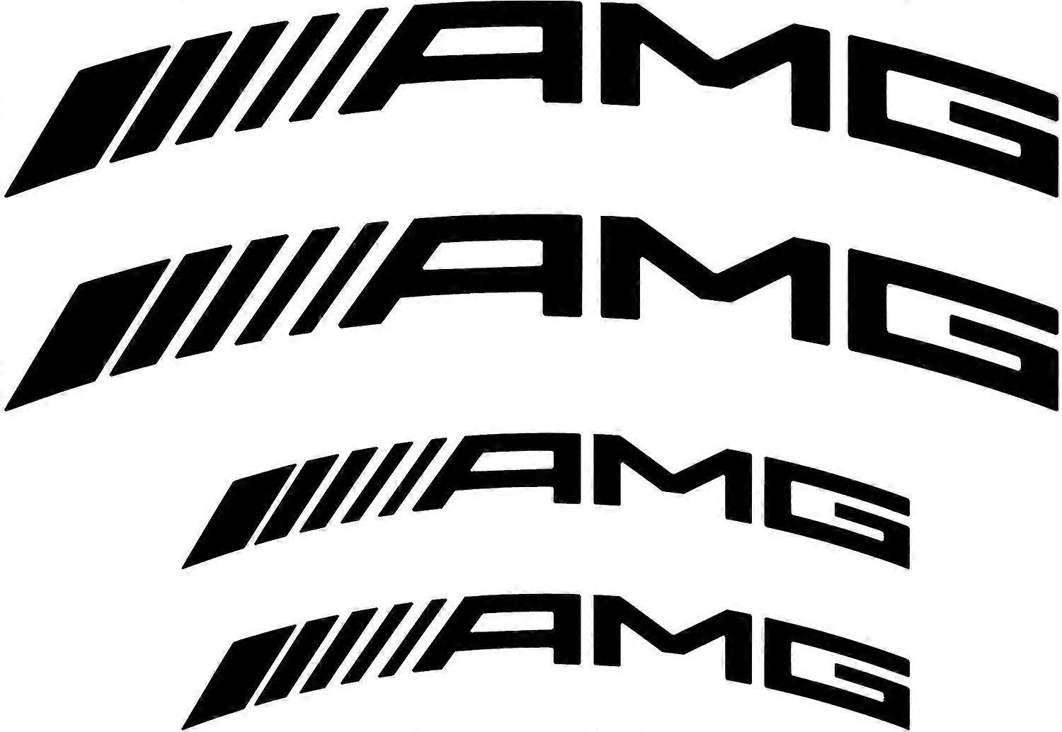 Amg high quality brake caliper decal stickers curved logo 2x 109mm x 15mm