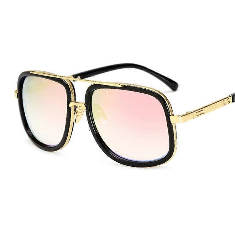 Classic Brand Designer Flat Top Mirror Sun Glasses Square Gold Male Female Superstar Oversized Men Sunglasses Women