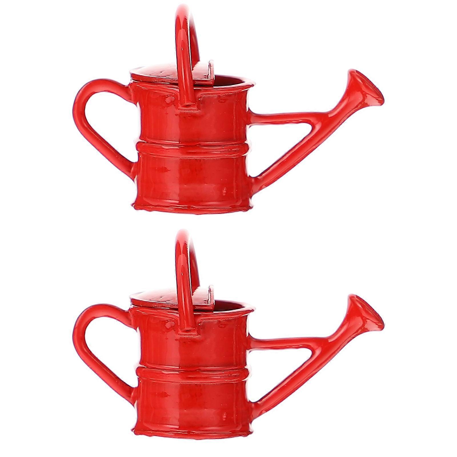 2 Pcs Miniature Ornaments 1: 12 Mini Watering Can Tiny Watering Can Small Kids Watering Can Role Play Watering Can