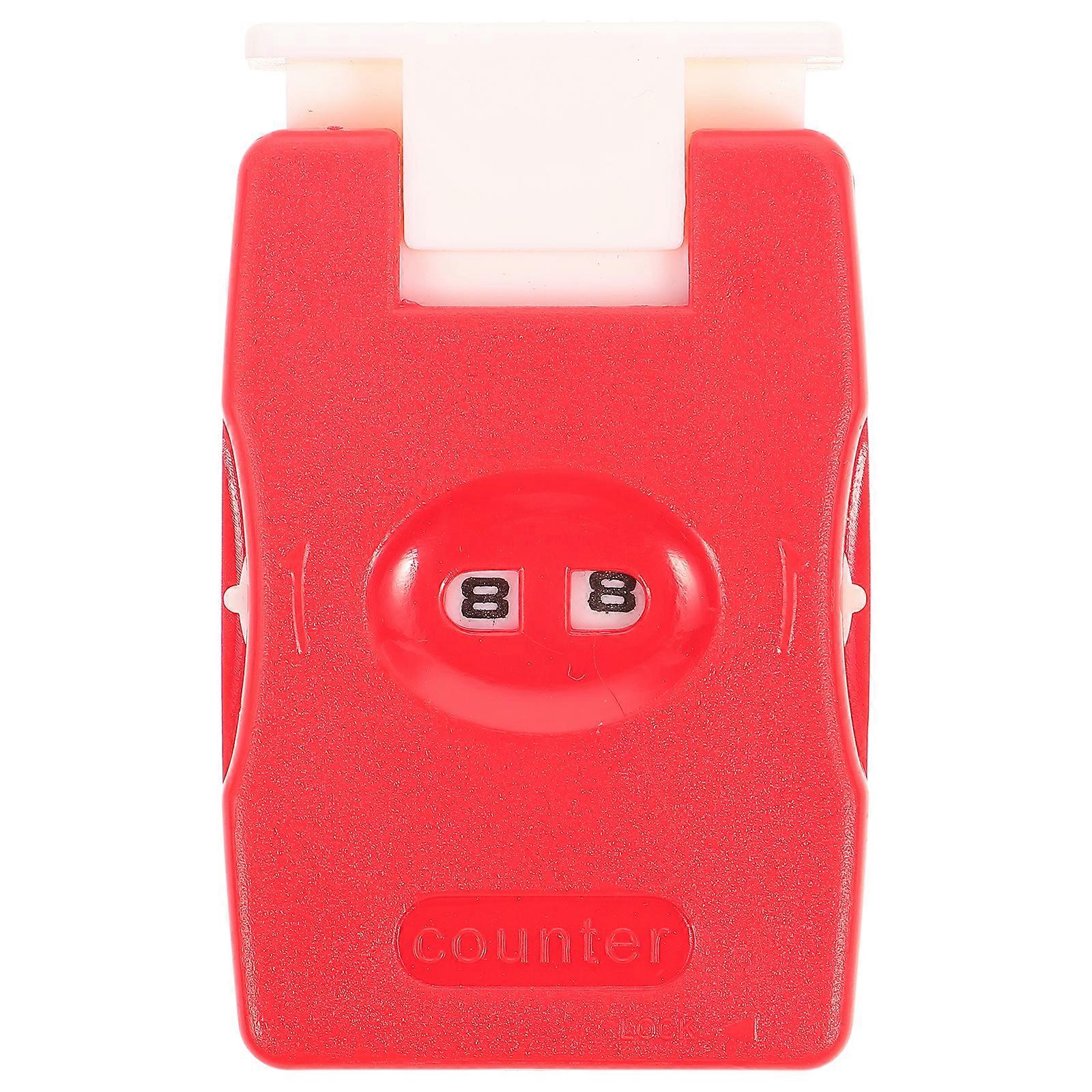 Manual Counter wiht Button Knitting Stitch Row Crocheting Counter Knitting Tool for Home Travel Use ( Red )