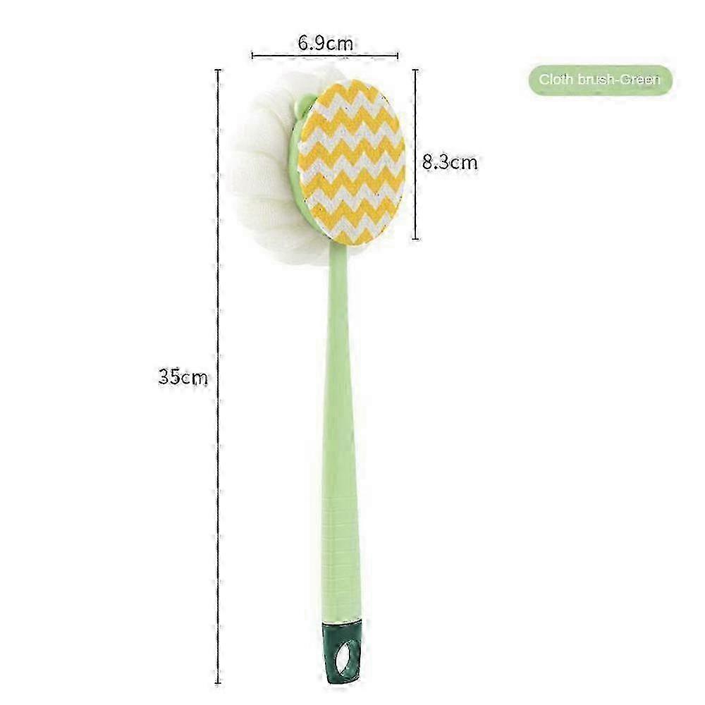 Long handle soft hair double-sided bath brush 2-in-1 back scrub multi-functional bath brush