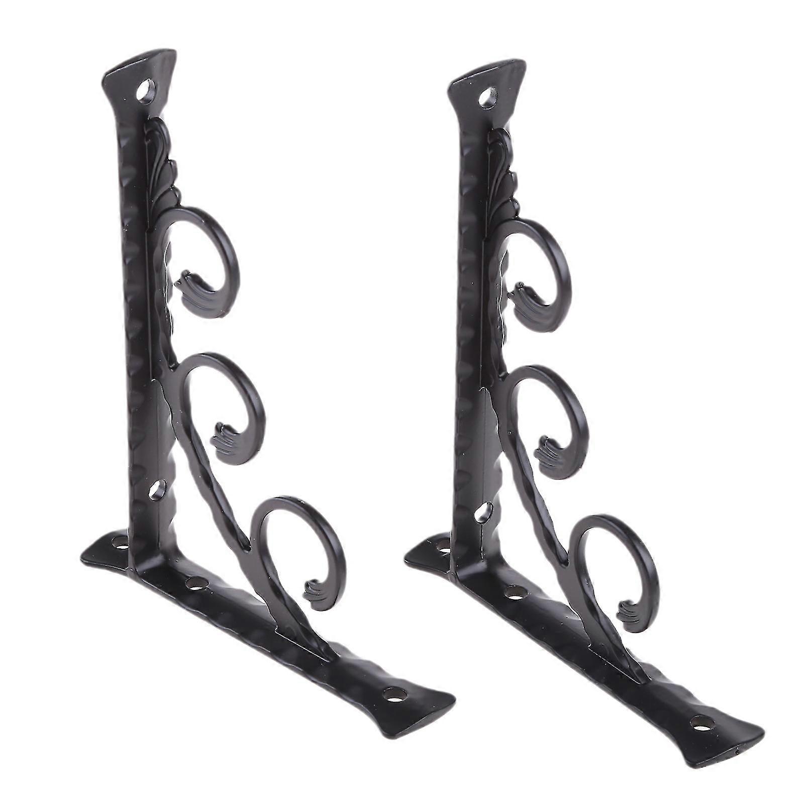2 Pieces Right Angle Wall Mounted Brackets Metal Triangular Shelf Support