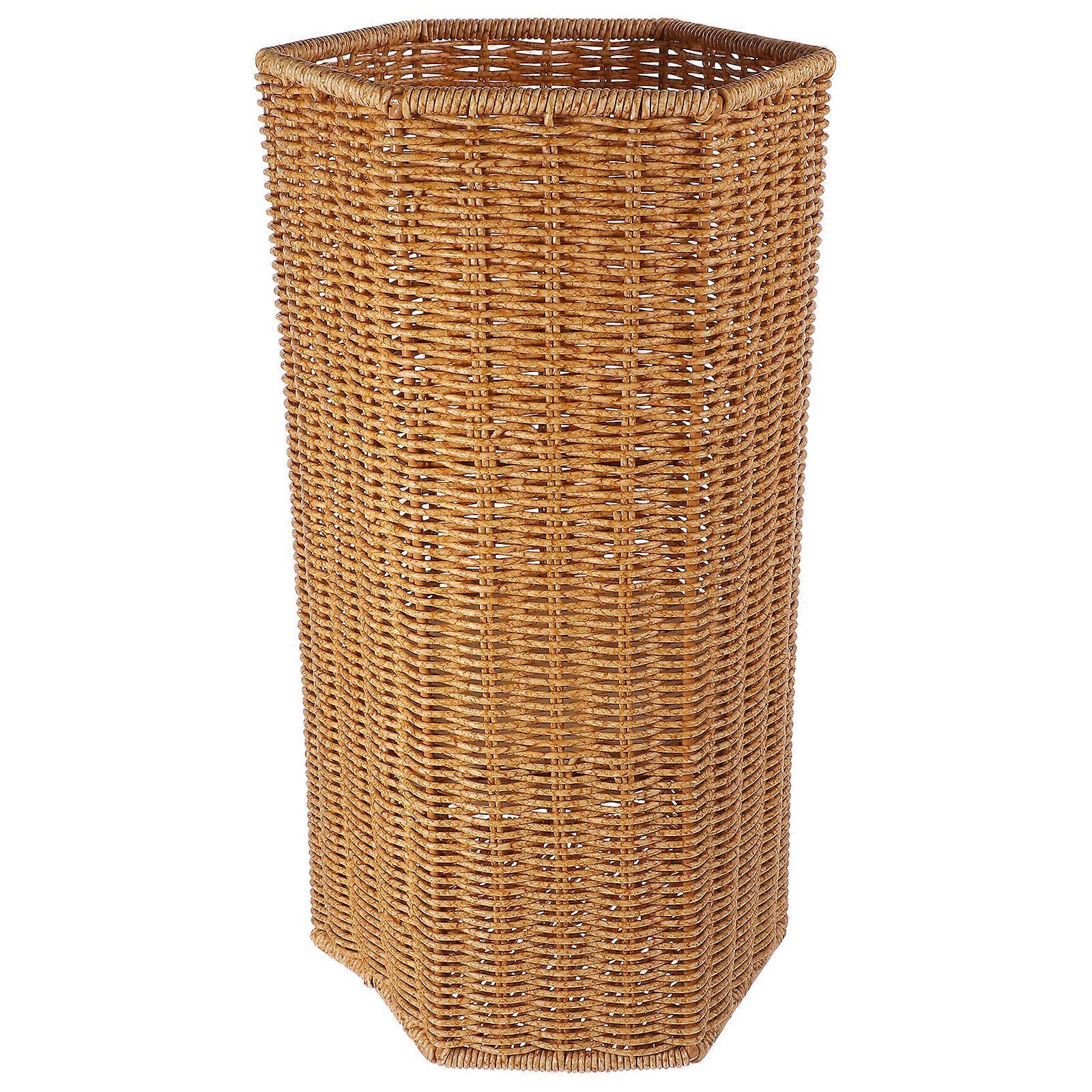 Artificial Rattan Umbrella Stand Plastic Umbrella Storage Stand Umbrella Holder for Entryway