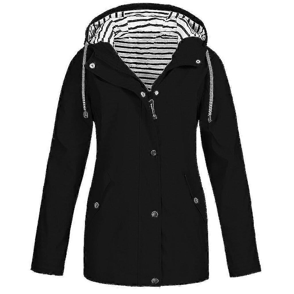 EFOGEP Veste Imperméable Femme - Manteau Randonnée Légère Coupe-Vent Avec Capuche Automne Hiver