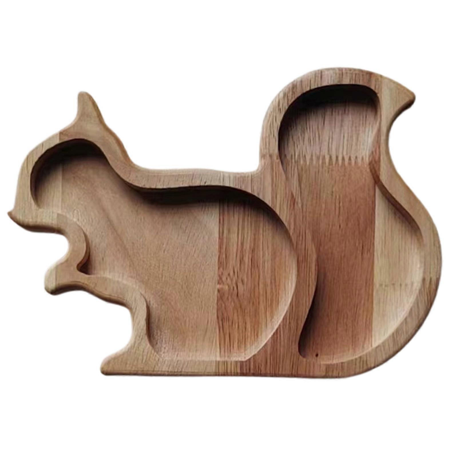 Serving Tray Easy to Clean Reusable Food Grade Eco-friendly Space-saving Keep Tidy Various Shapes Squirrel Wooden Snack Tray Living Room Accessories Q
