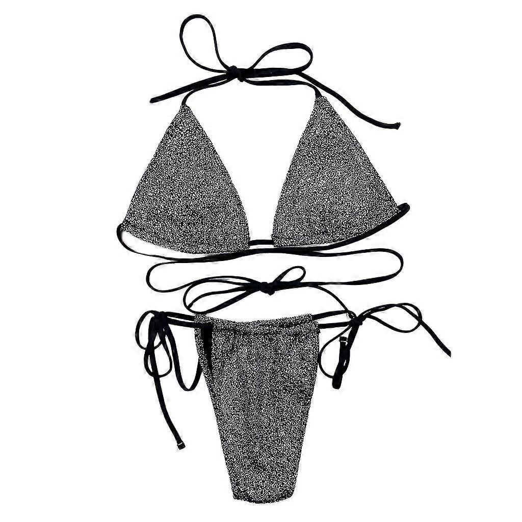 Womens Triangle Bikini Side String Bikini Set Two Piece Swimsuit Bathing Suits