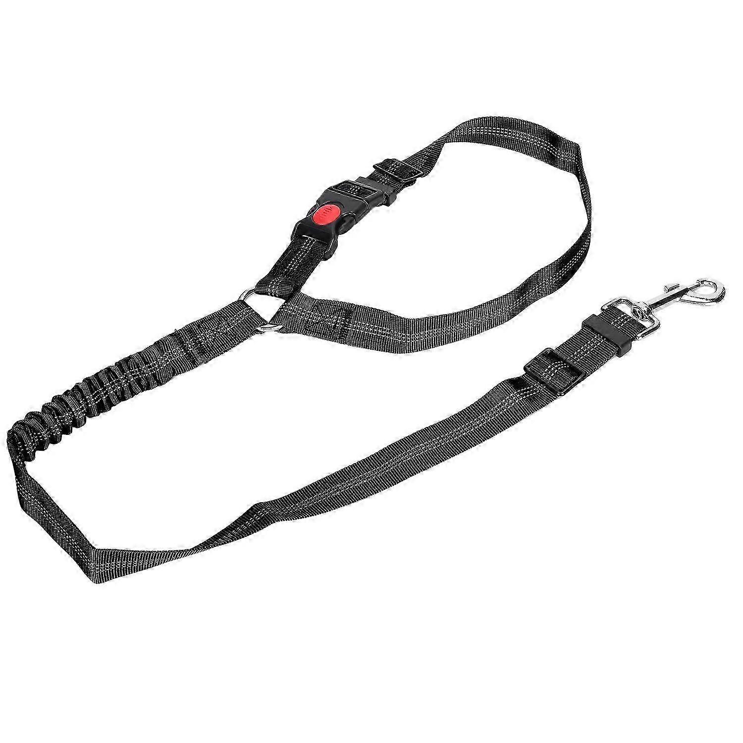 Pet Adjustable Headrest Seat Belt Dog Nylon Reflective Safety Seatbelt Strap for CarBlack