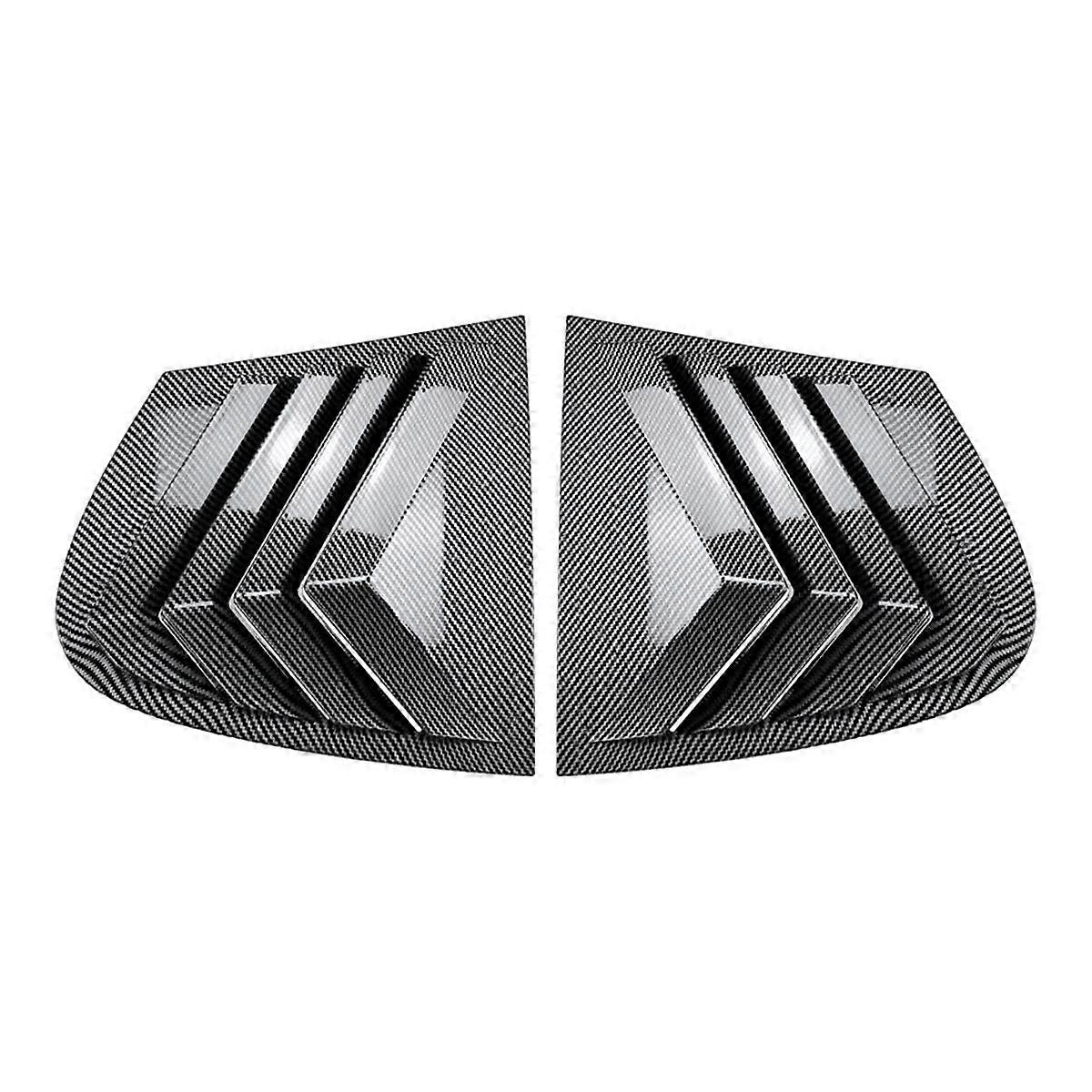 Car Rear Triangular Window Louvers Shutters Blinds Cover Trim for 1 Series E87 2005-2011 Carbon Fib