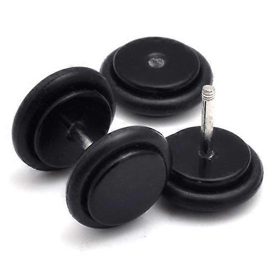 1 Pair Men Women Punk 8mm Dumbbell Style Stud Earrings Piercing