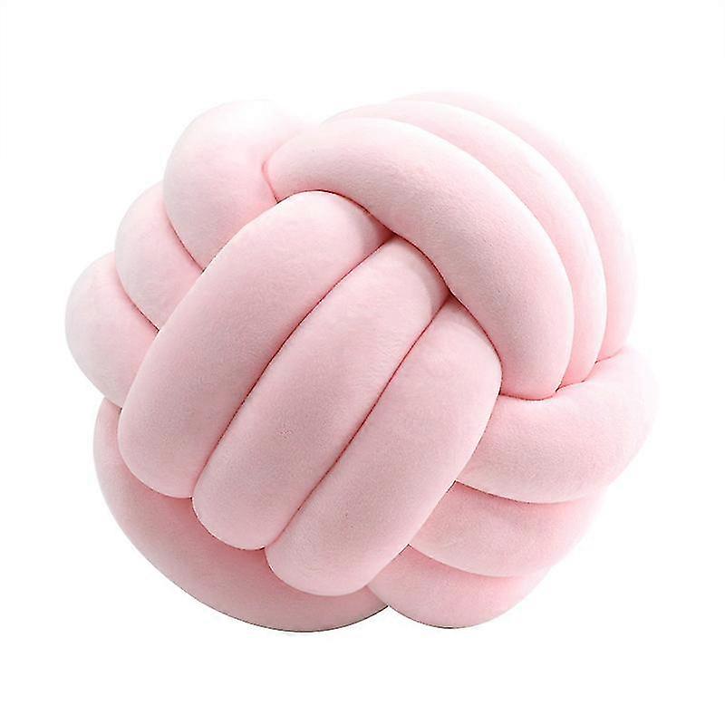 Pink Small Knot Pillow Couch Decorative Cushion Three-strand Ball