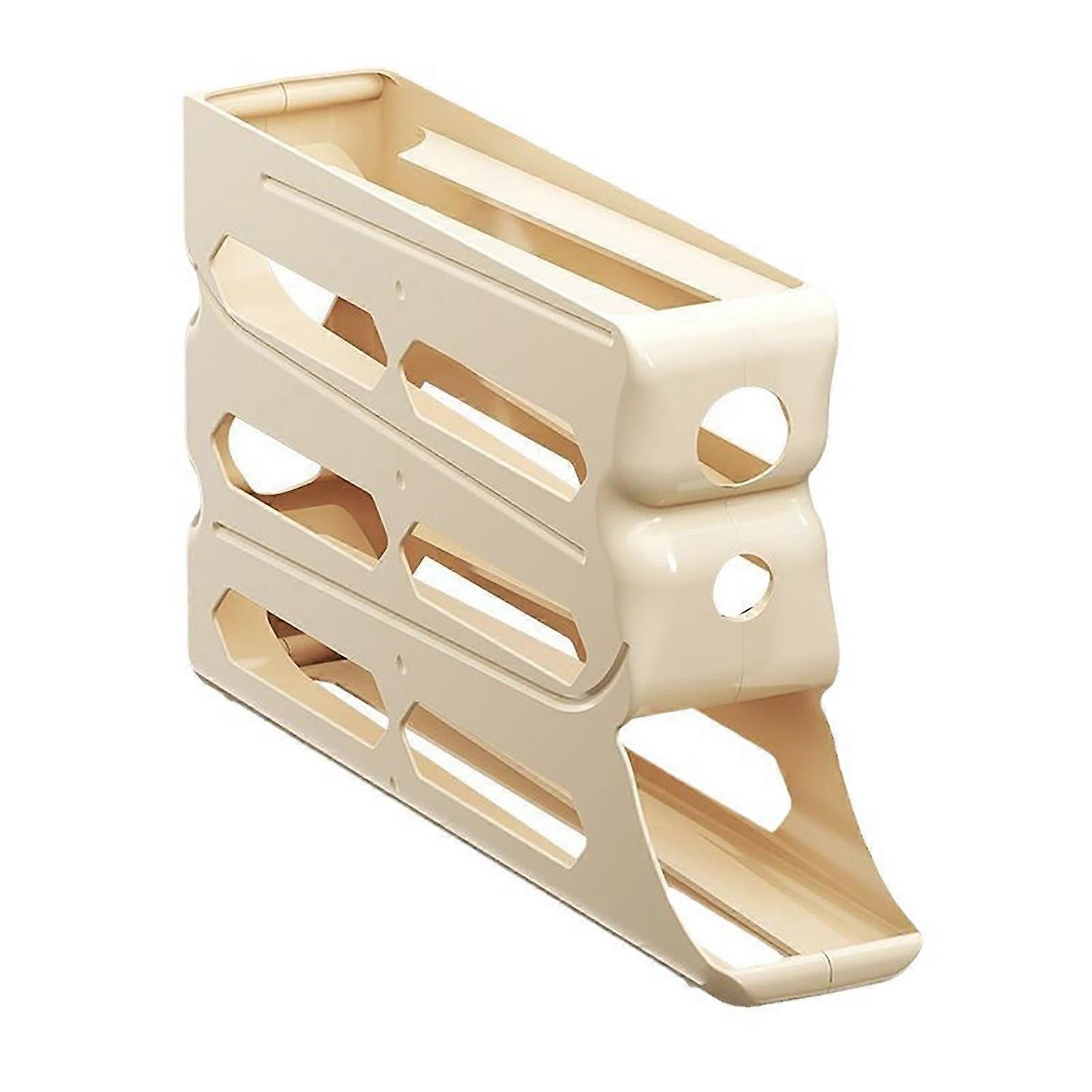 Fridge Egg Storage Box Four Tiers Automatic Rolling Large Capacity Space-Saving 30 Egg Organizer