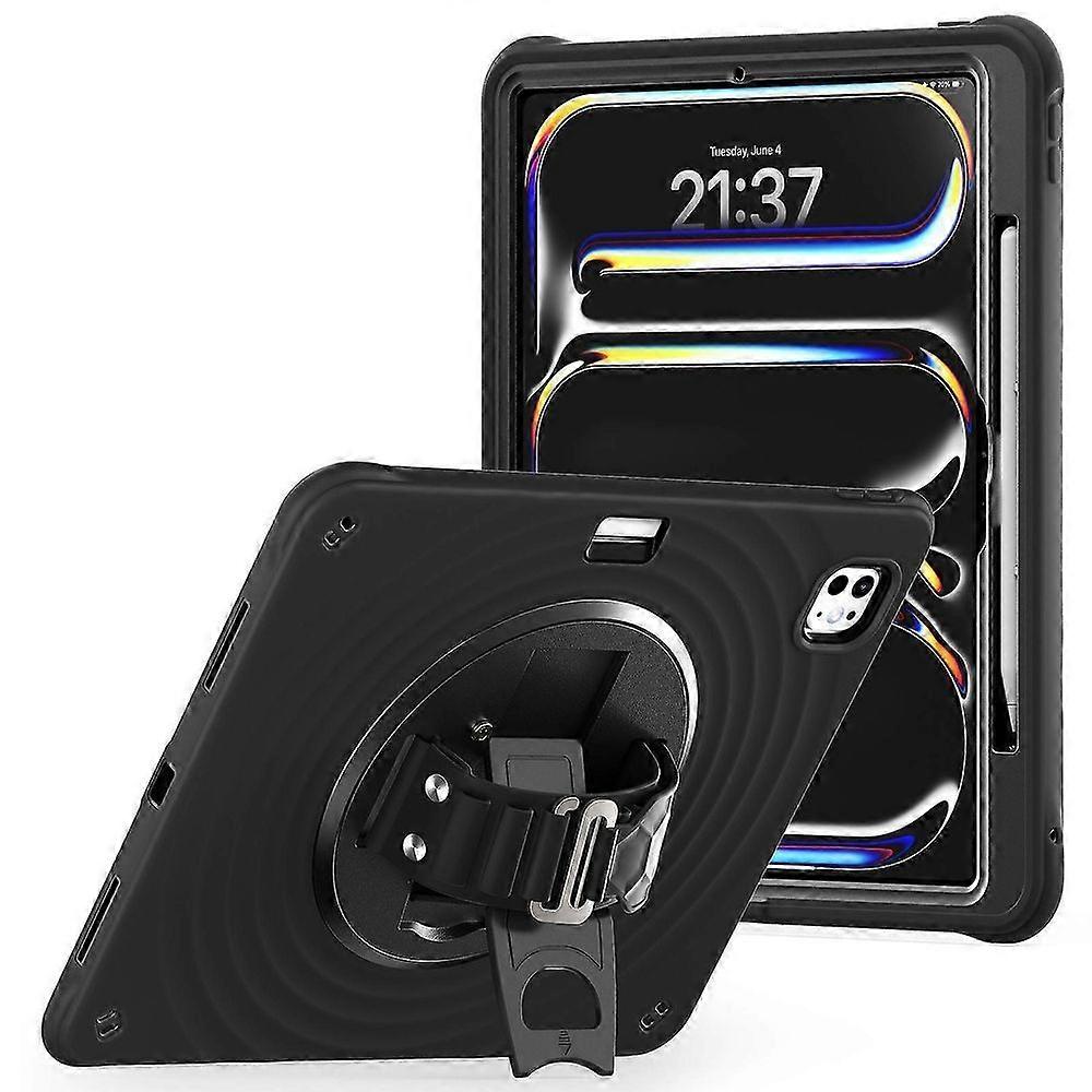 For iPad Pro 13 (2024) Case Kickstand TPU+PC+Silicone Tablet Cover