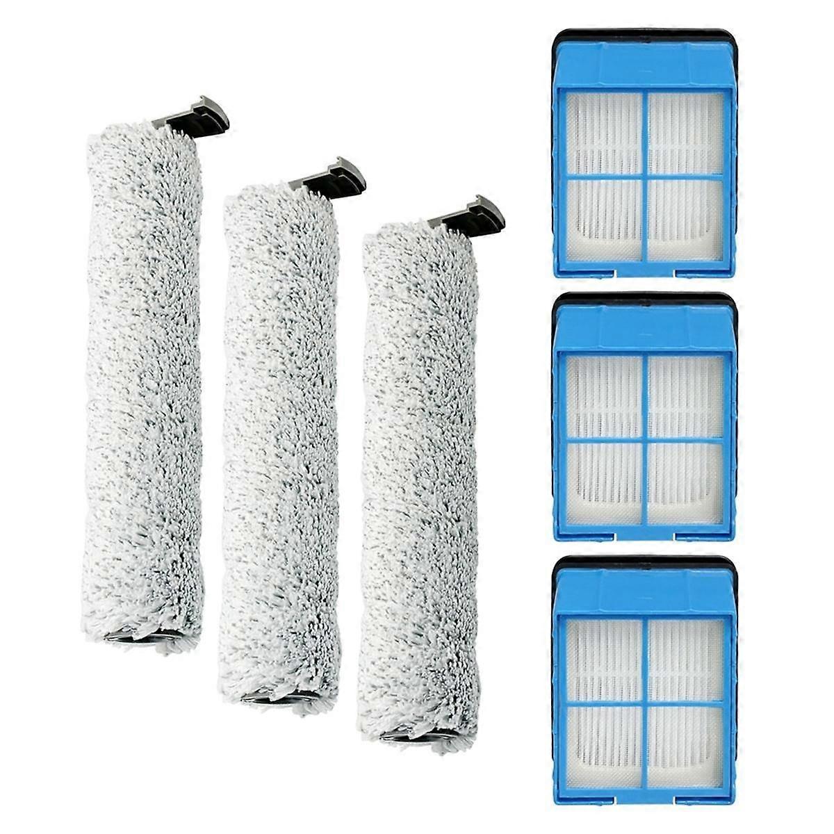 Brush Rollers & Filters Replacement for CrossWave OmniForce 3882 Vacuum Cleaner-3 Brush Rollers&3 F