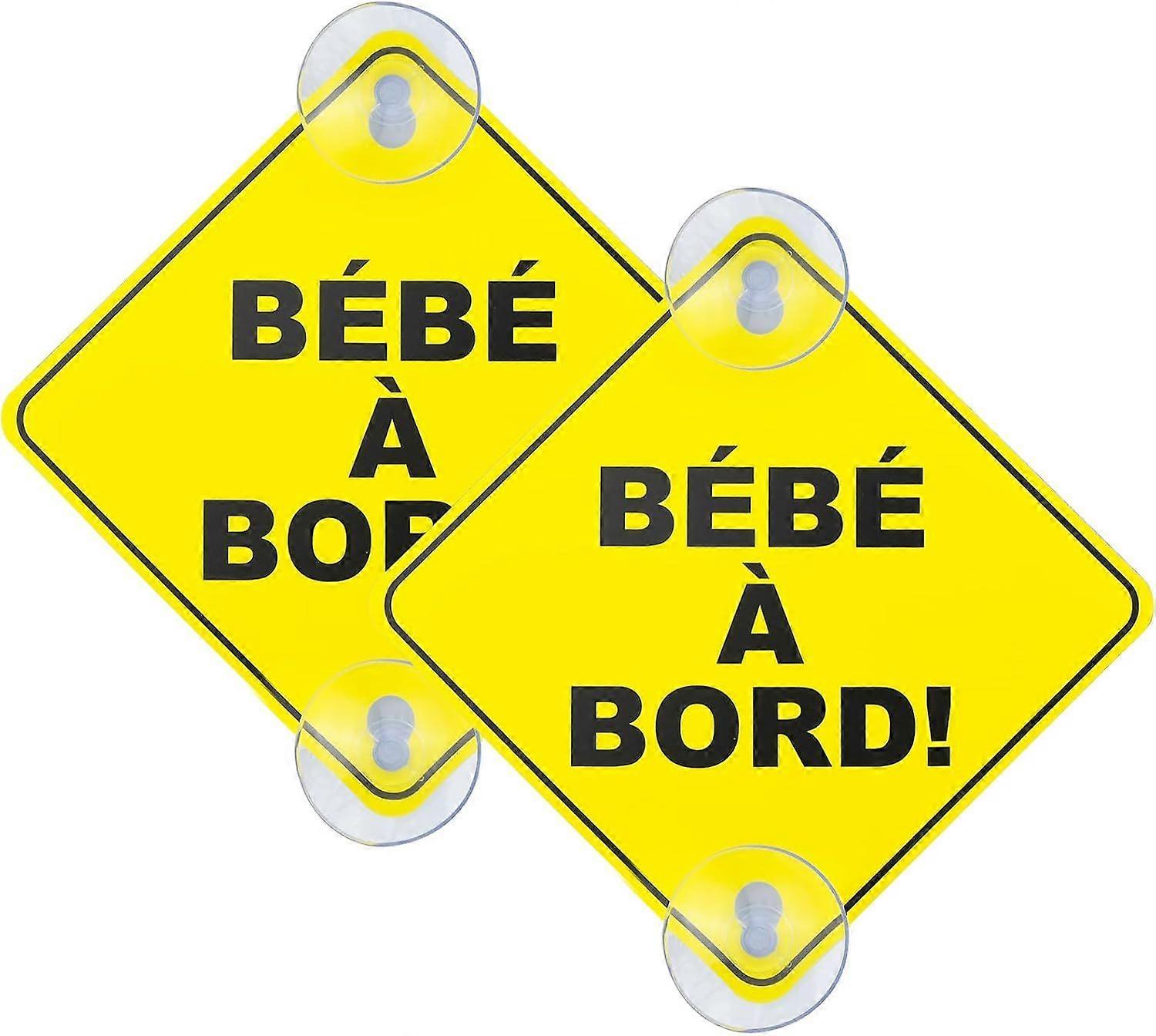 Pack Car Safety Warning Sticker with Suction Cup for All Vehicles