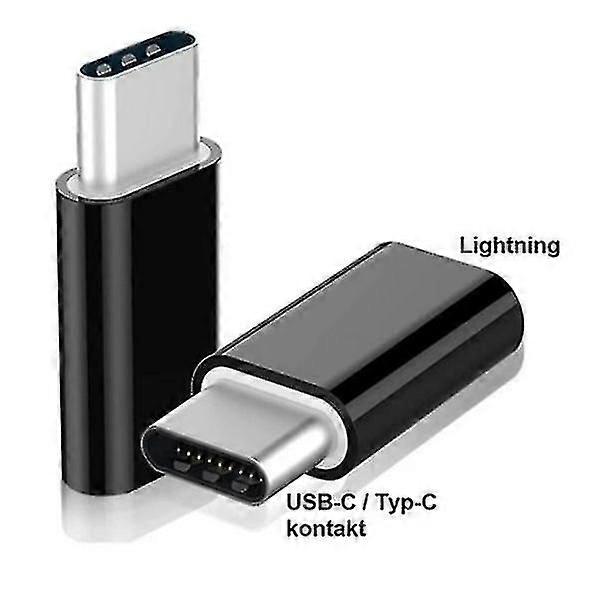 Lightning-Buchse auf USB-C-Stecker-Adapter schwarz