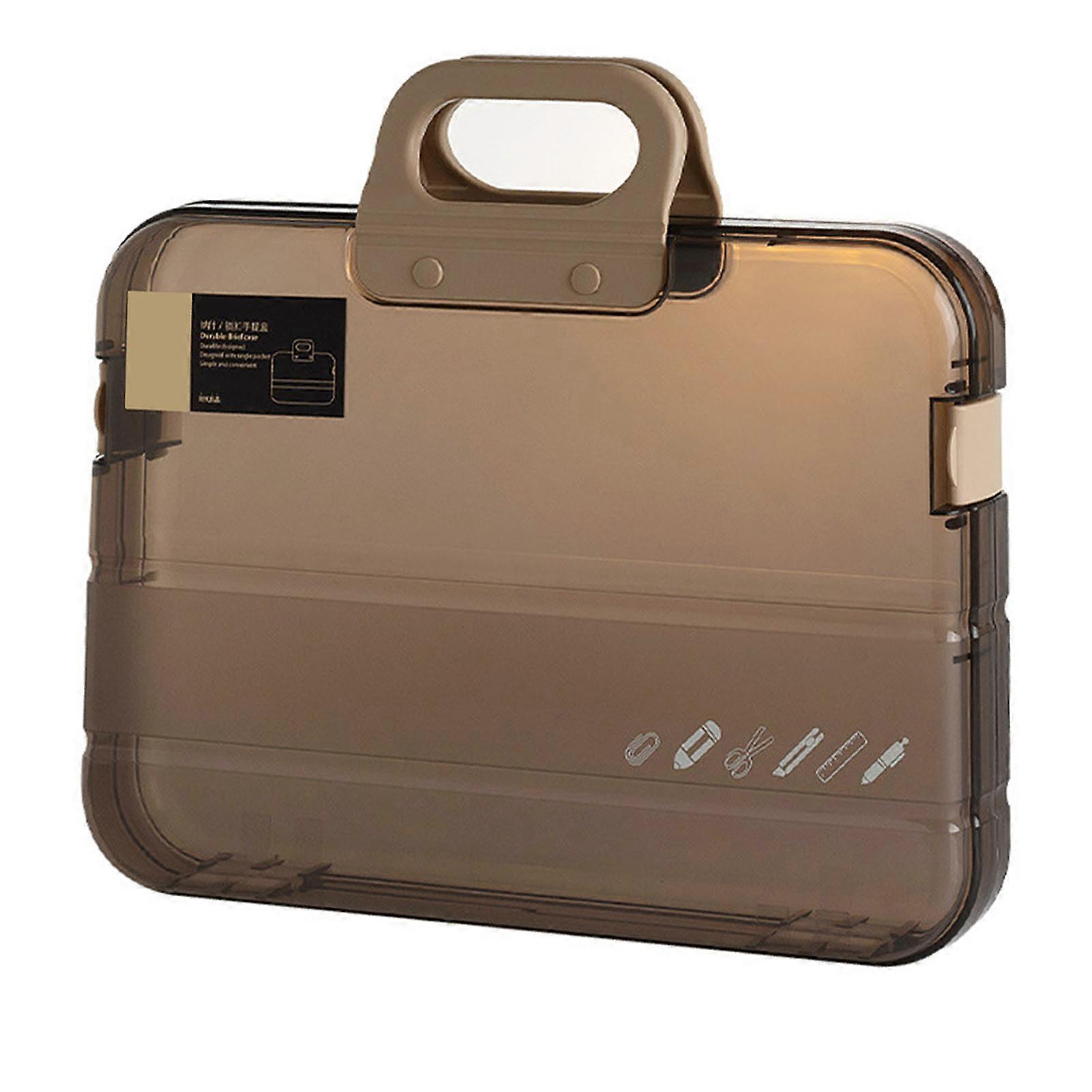 Clear Document Case Multipurpose Large Capacity Dustproof Waterproof A4 File Portable Project Case for Office School Coffee