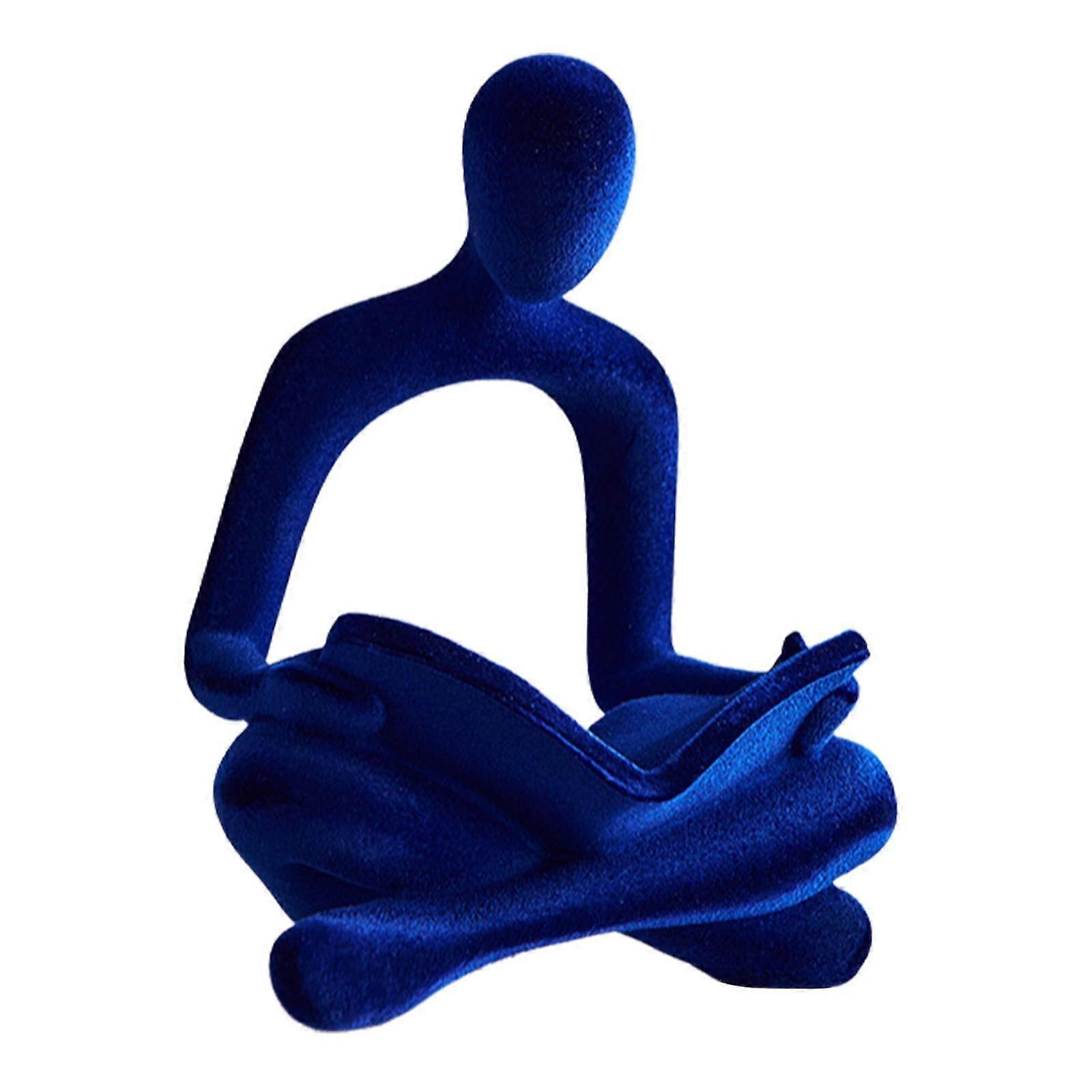 Human Figurine Decor Unique Abstract Thinker Statue for Desk Party Bookshelf Blue