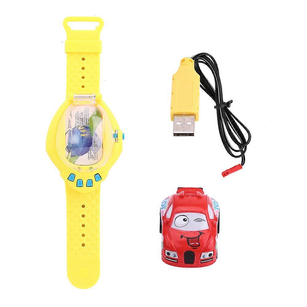 RC Car Gravity Sensor Mini 2.4GHz 4CH Watch Remote Control Toy with USB Cable (Red)
