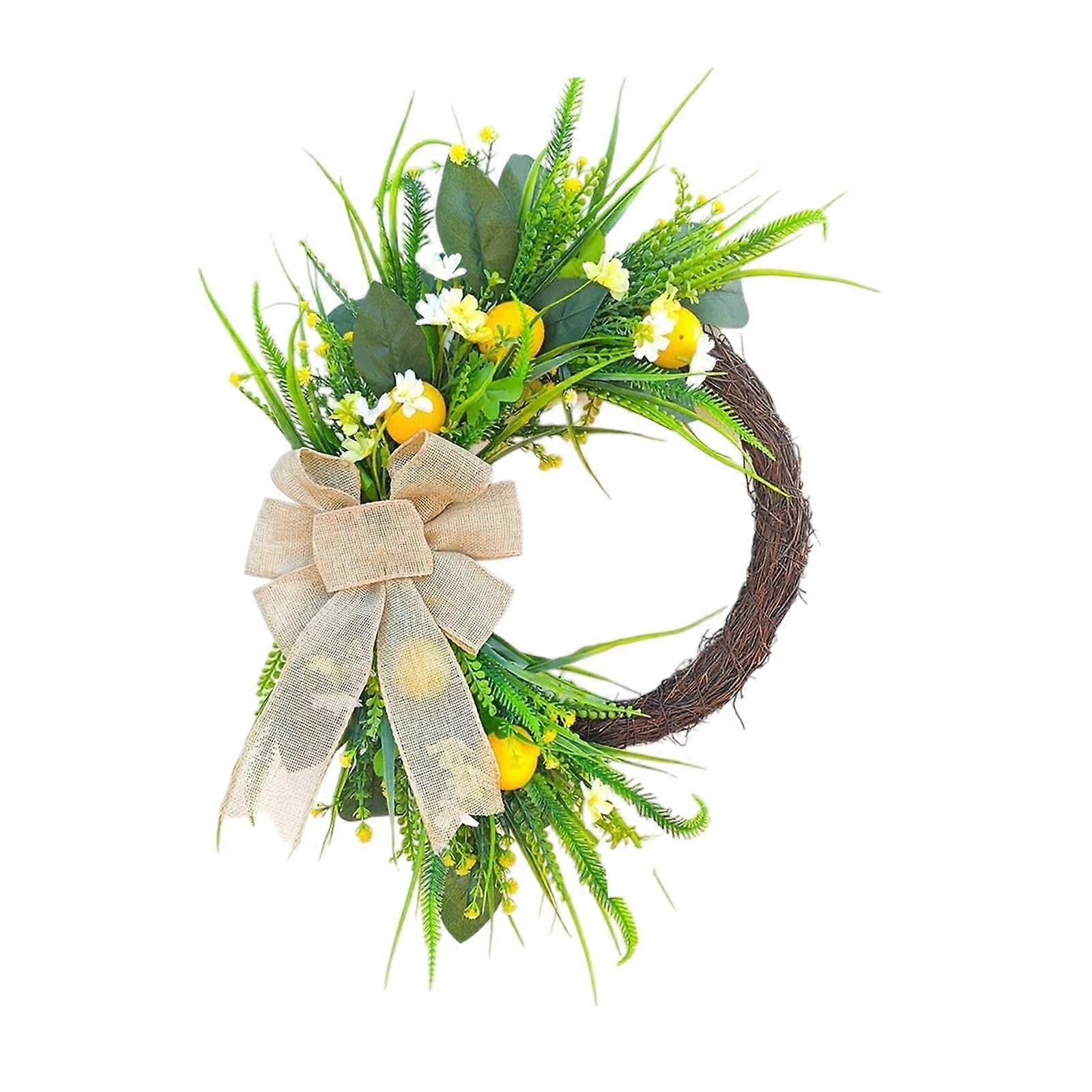 Artificial Magnolia Flowers Wreath Spring Wreath for Front Porch Lightweight