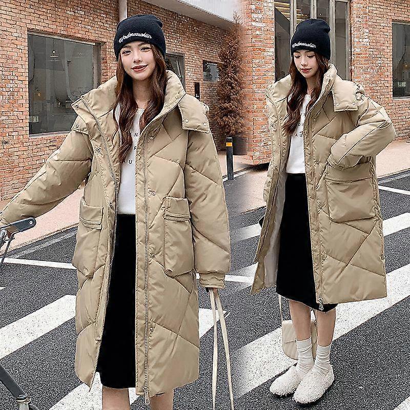 Women's Thickened Oversized Knee-length Bread Coat Winter Down Cotton Jacket