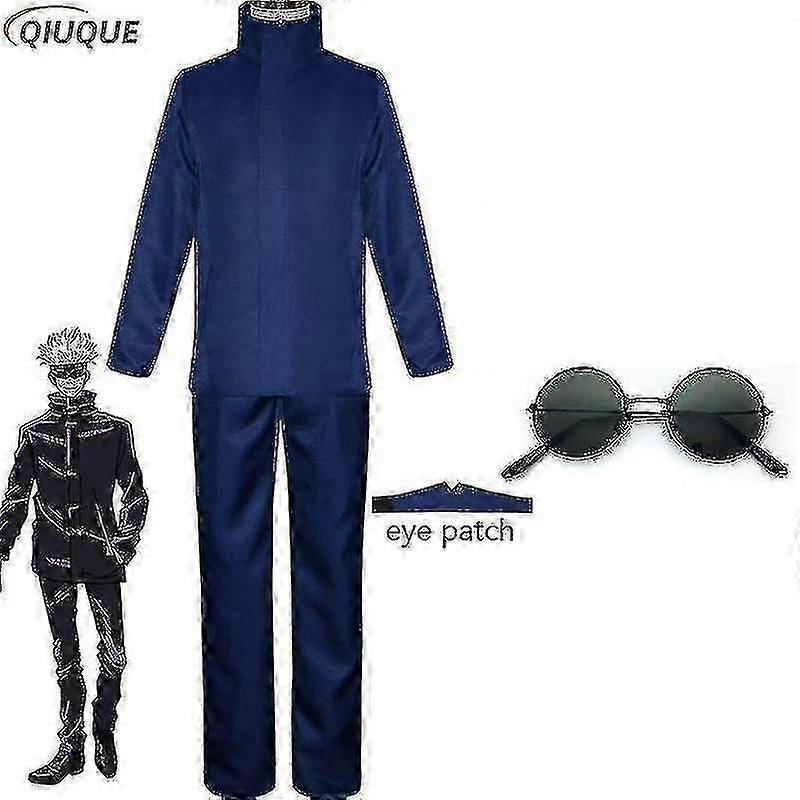 أنيمي Jujutsu كايسن جوجو ساتورو تأثيري زي بلايز السراويل العين التصحيح هالوين حزب الرجال الباروكات الموحدة -1-1