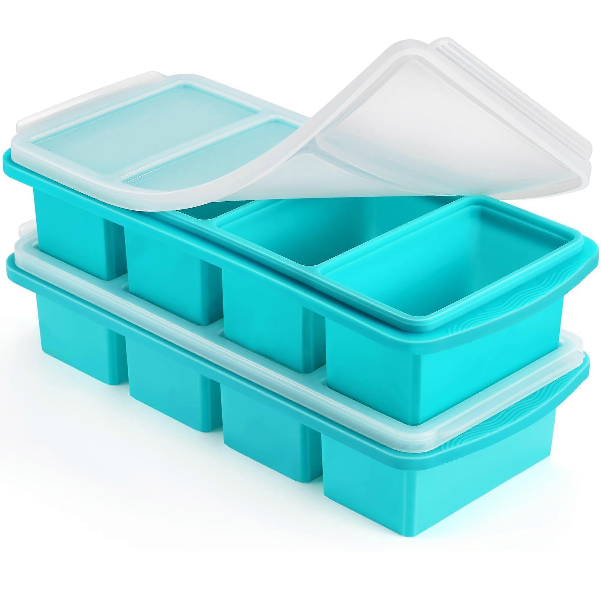 2 Pack Silicone Freezer Tray for Soup and Sauce Storage Large Size