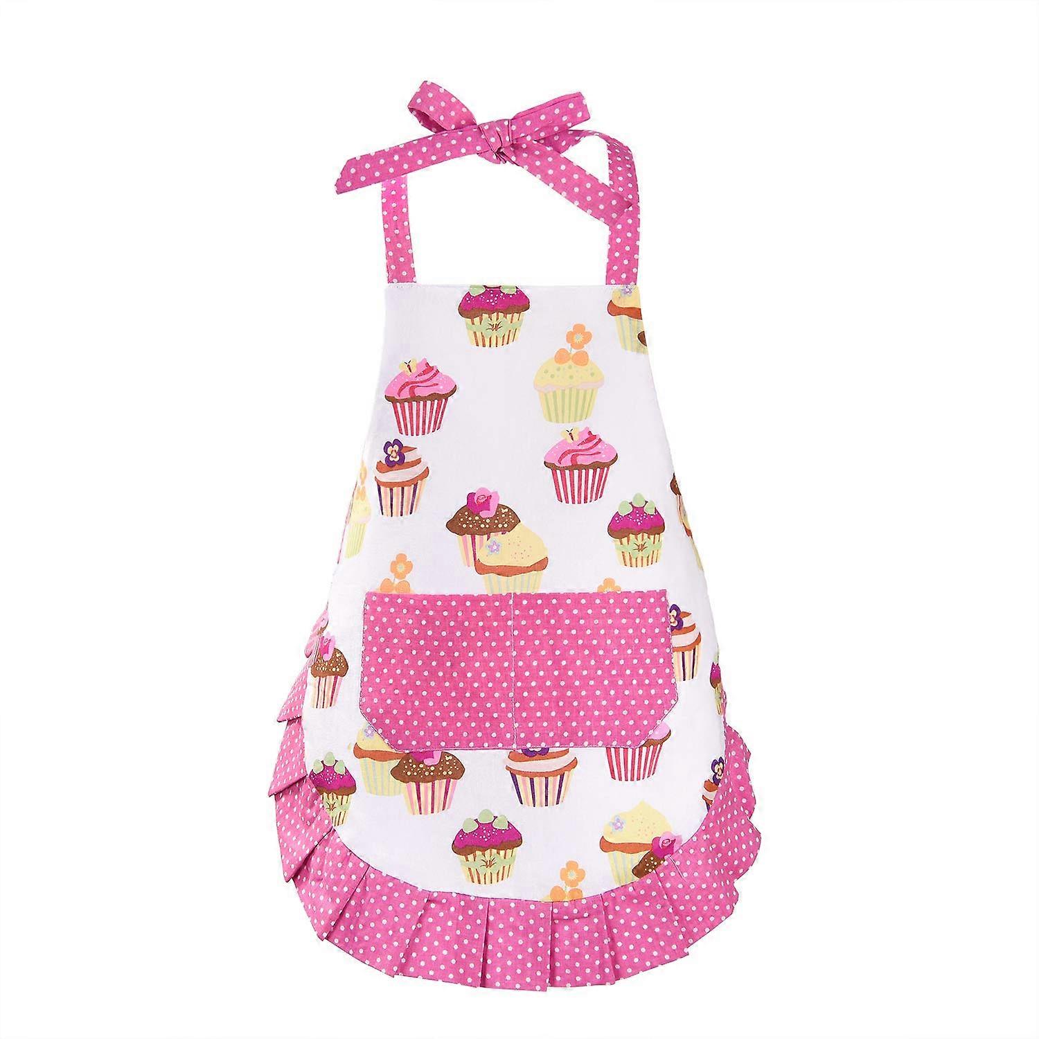 Cute Adjustable Pink Toddler Cupcake Baking Apron