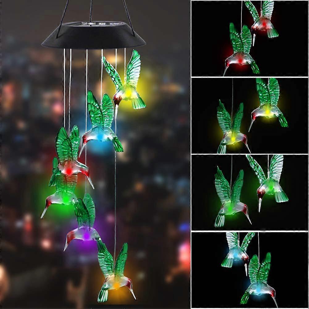 Wind Chime, Color Changing Mobile LED Solar Powered Wind Chime for Outdoor Hanging Patio Light, Garden Decor