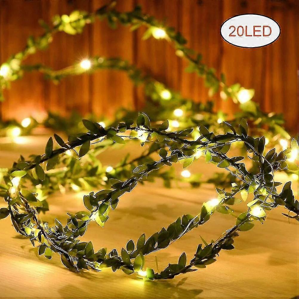 Realistic Leaf Wreath with LED String Light - 23510M Artificial Leaf Garland