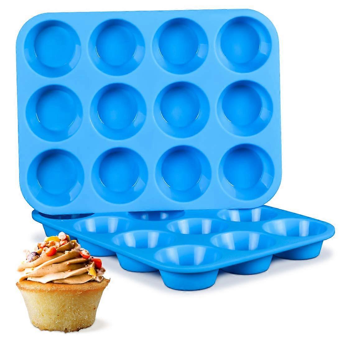 2 - Pack BPA - Free Silicone 12 - Cup Muffin Pan
