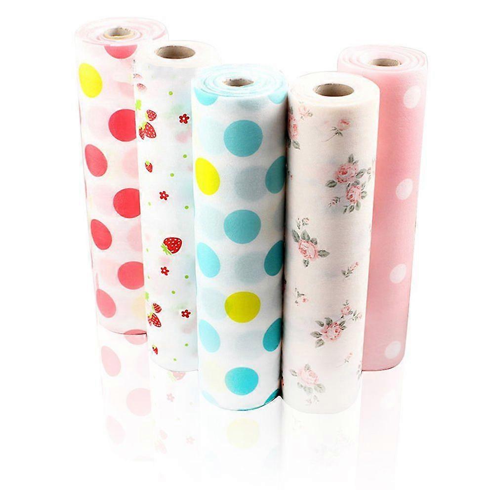 Non-Adhesive Shelf Paper Beautiful Dot Pattern Drawer Storage Liner for Drawer Table Kitchen Cabinets Pantry (5 Rolls One Set) 12