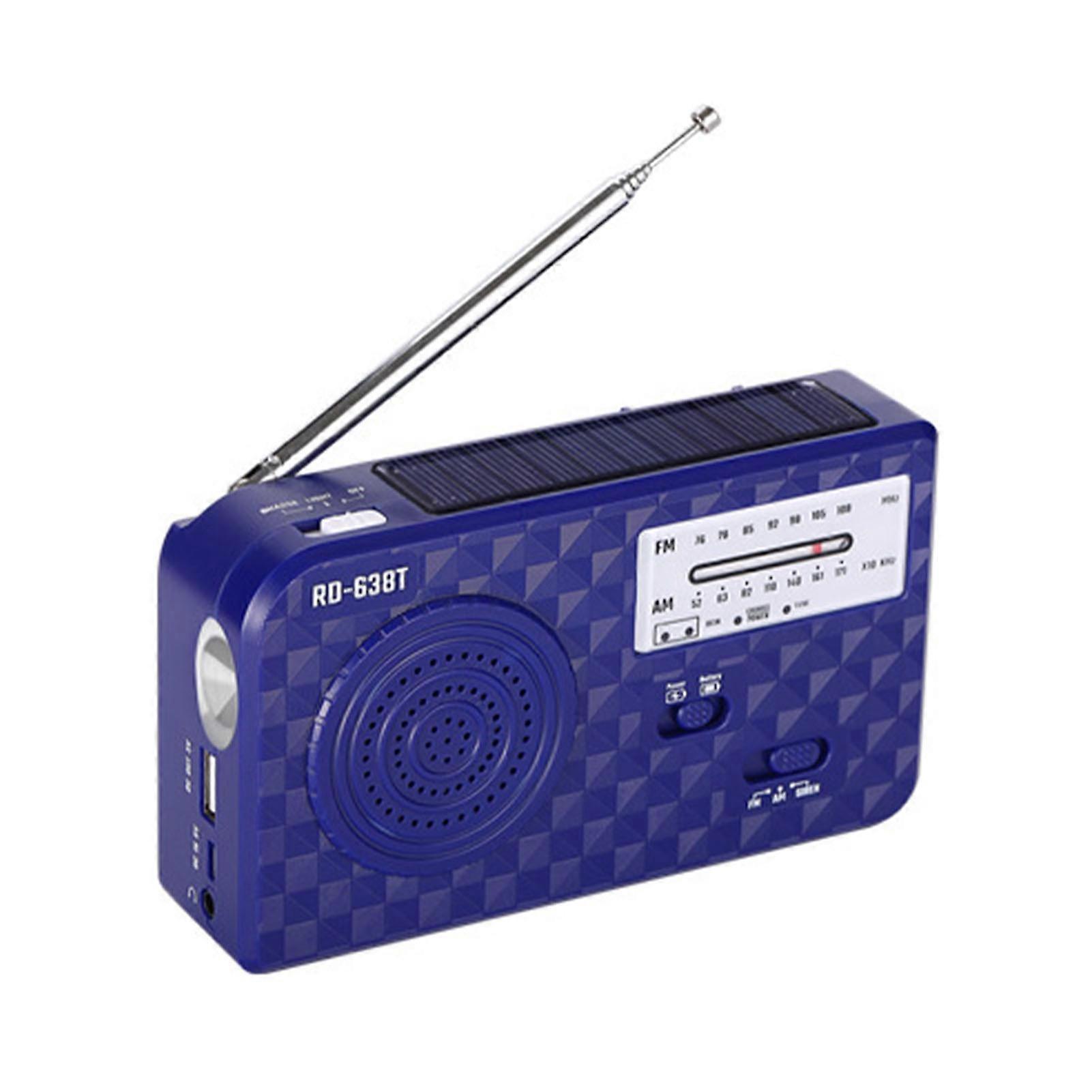 带手电筒的手摇收音机，用于紧急供应 AM/FM 天气收音机，带 5V USB 输出端口移动电源电池