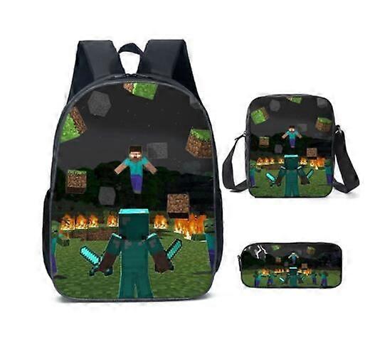 私の世界3pcs /ティーンエイジャーの女の子の男の子のためのランドセル男の子ランドセルキッズバックパックブックバッグ女性デイリーモチラス