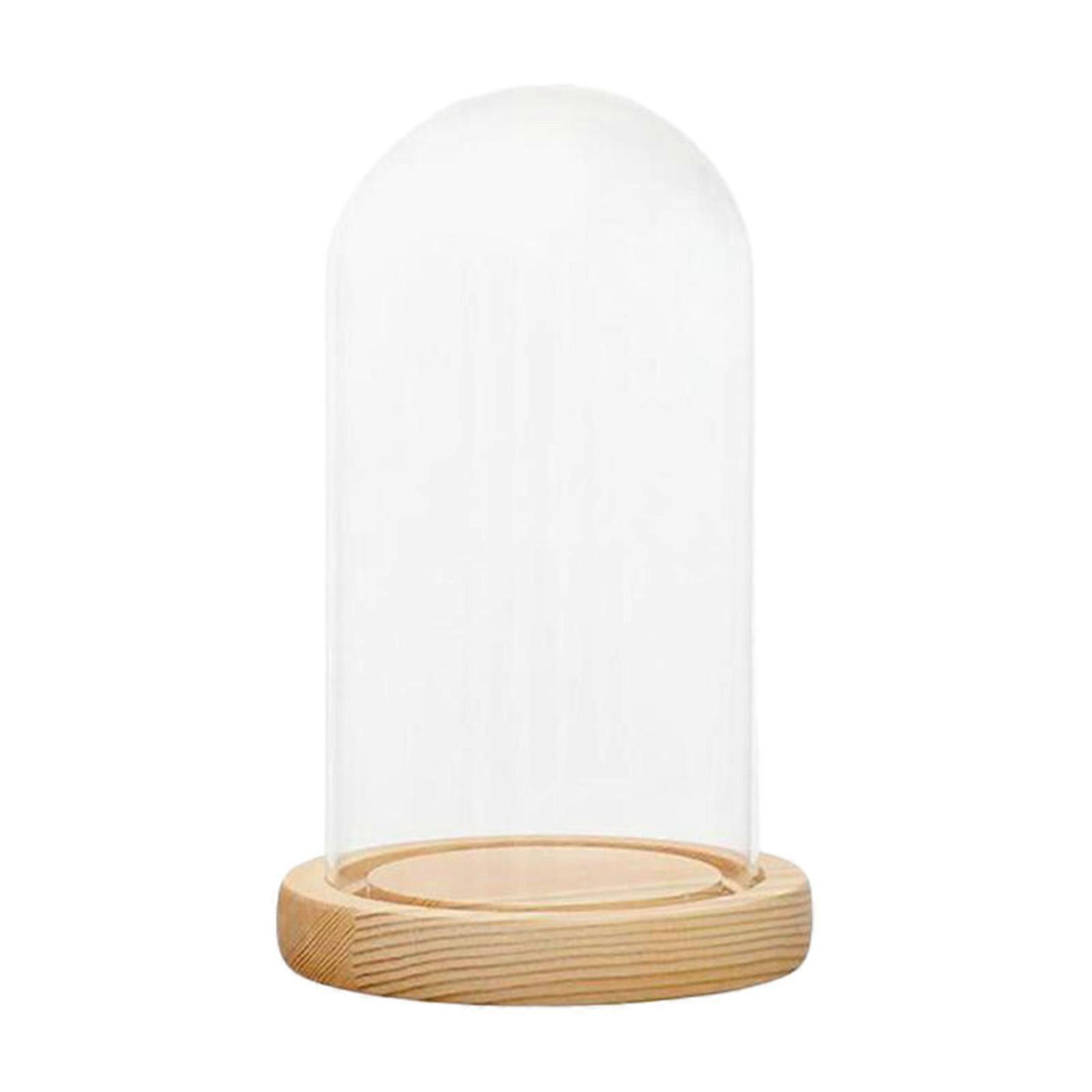 Dôme Cloche Bell Jar Base En Bois Dessert Couverture Pratique Portable Polyvalent Pour