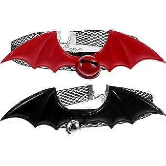 2pcs Halloween Dog Collar Bat Wing Bowtie Breakaway Cat Collar with Bell Pet Collar Soft Dog Bowtie Collars for Small Dogs Cats