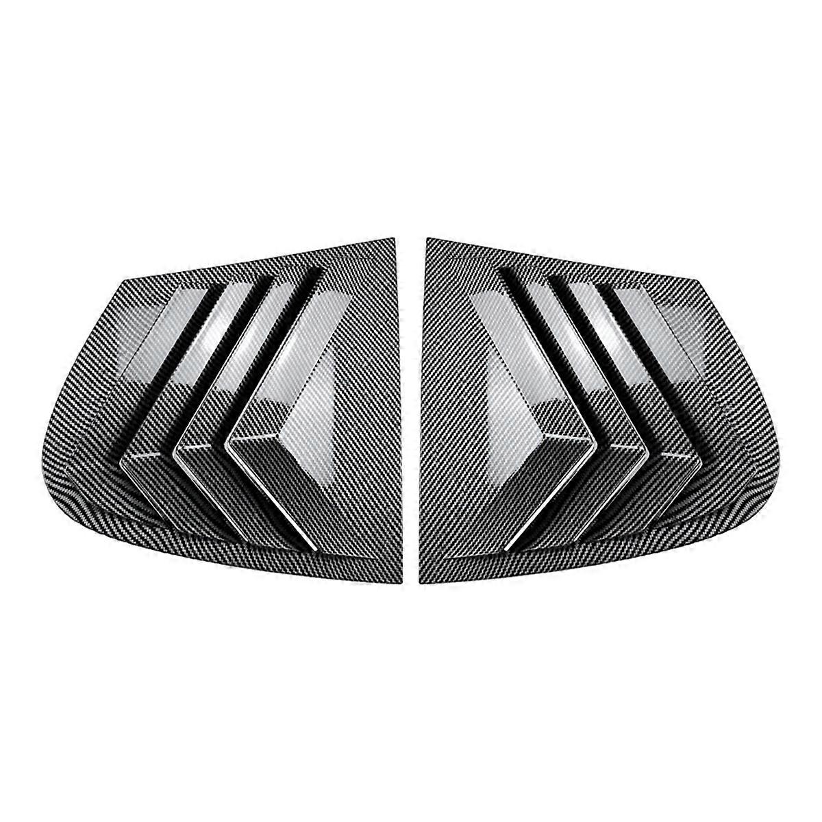 Car Rear Triangular Window Louvers Shutters Blinds Cover Trim for 1 Series E87 2005-2011 Carbon Fib