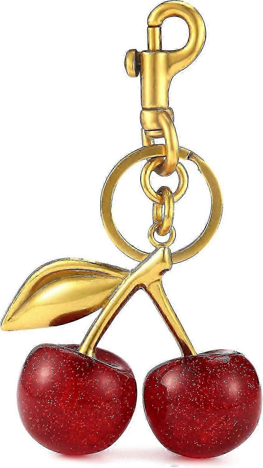 チェリーバッグチャーム、チェリーキーホルダーアクセサリー財布チャーム