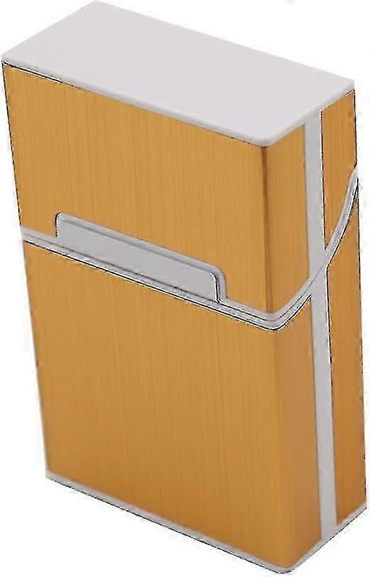 Lightweight Aluminum Cigarette Box Gold Magnetic Closure Fits 20 Cigarettes