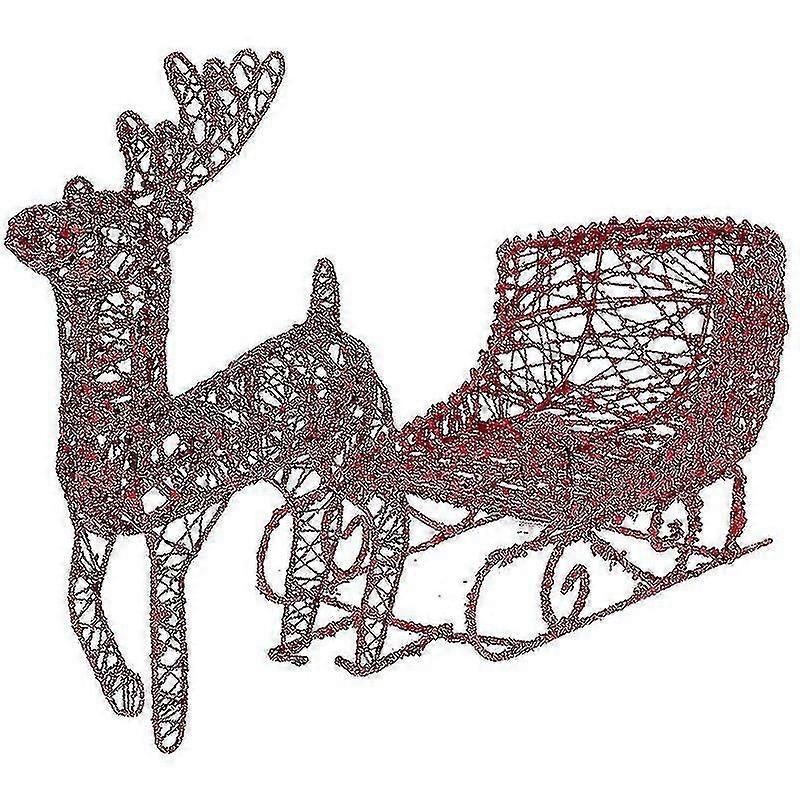 1 مجموعة زينة عيد الميلاد الزخرفية الرنة والمزلقة مجموعة سطح المكتب زخرفة Sx