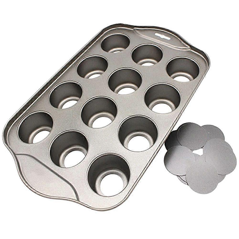 Kitchen 12 Grid Baking Cake Tray Cheesecake Cups Non-Stick Cupcake Baking Pan Kitchen Tools