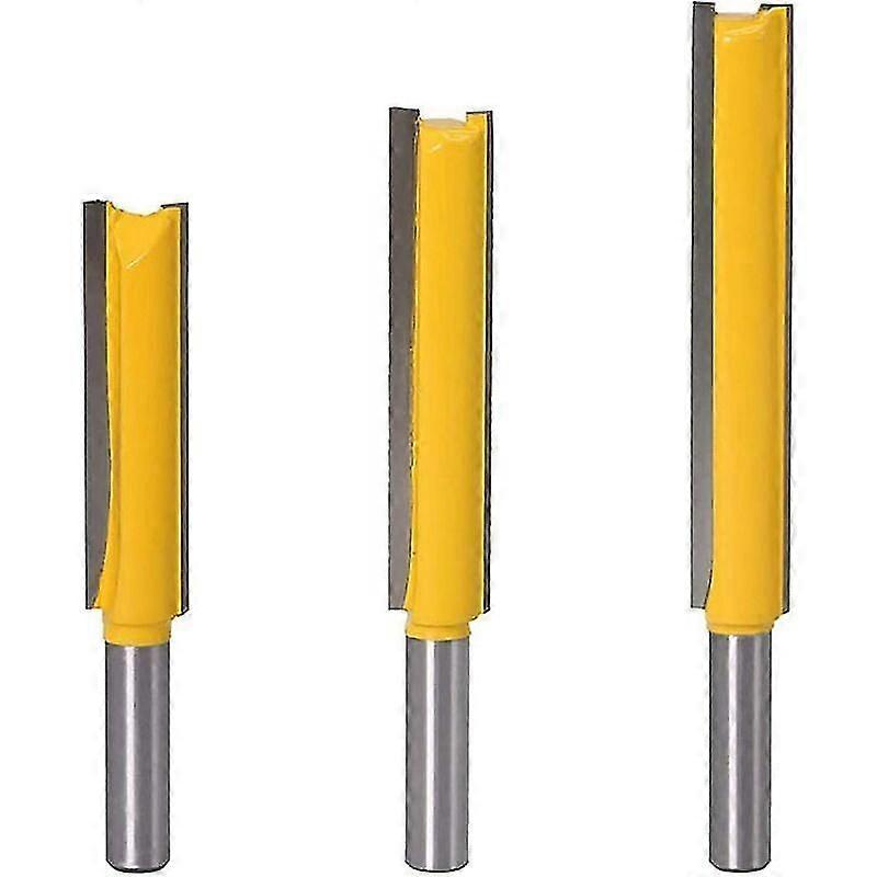8mm Shank Straight Jaw Set 3 Piece Carbide Wood Cutter Woodworking Tools Extra Long Straight Router Bits 8 X 1/2 X 50 8 X 1/2 X 63 8 X 1/2 X 76-Vers