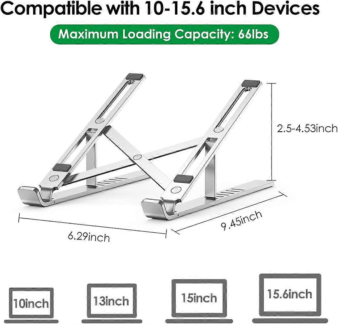 Laptop Stand, Adjustable Aluminum Notebook Stand, Portable Foldable