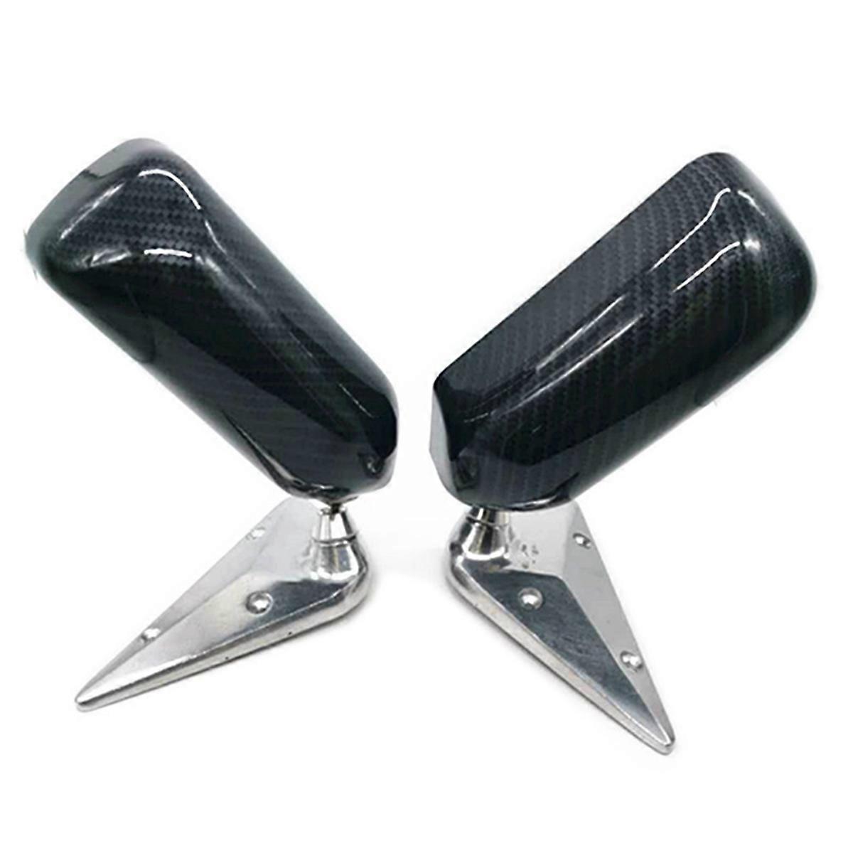 2PCS Universal Retro Car Rearview Side Mirror Craft Square F1 Style