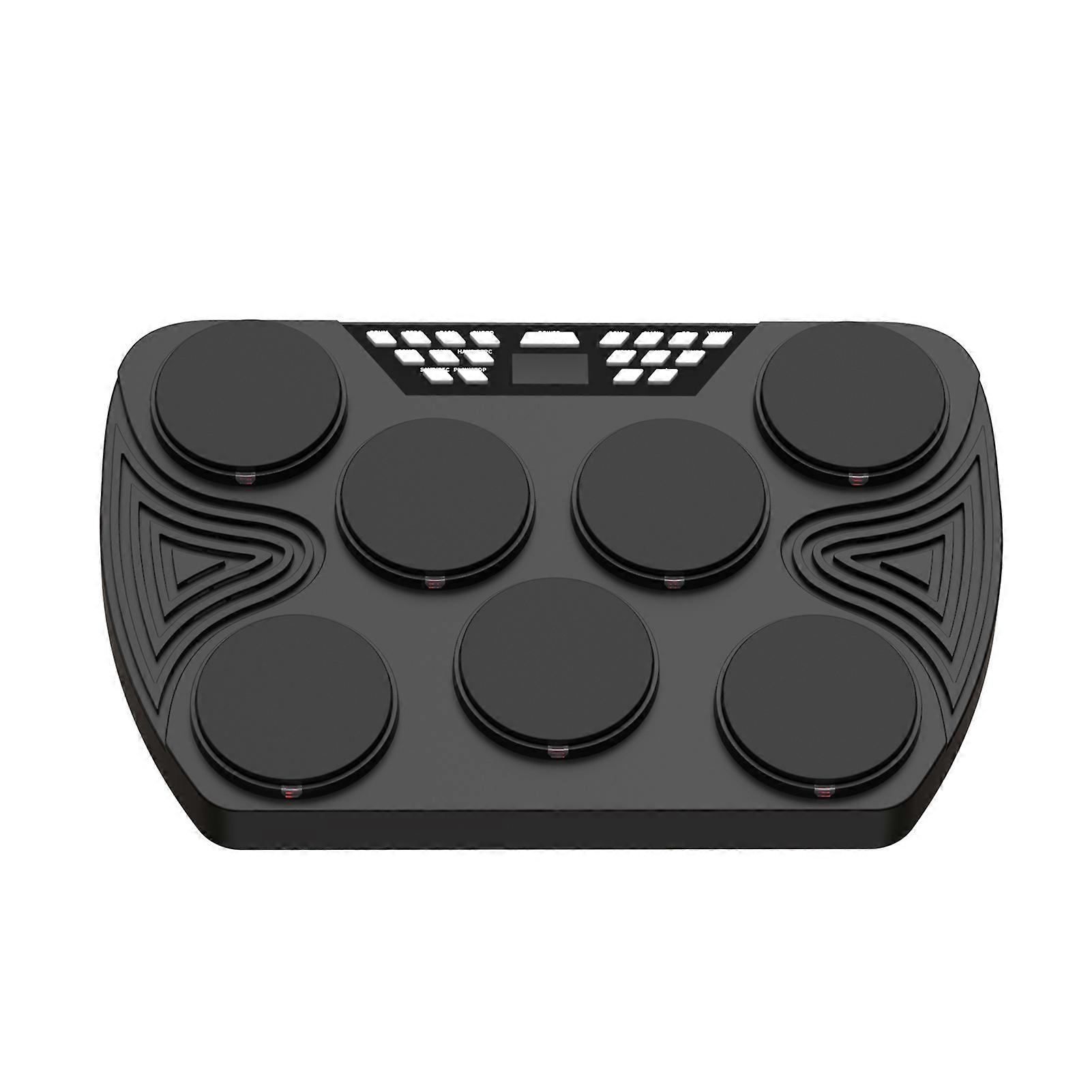 Portable Drum Kit Rechargeable Tabletop Drum Set with Dual Stereo Speakers for Beginner