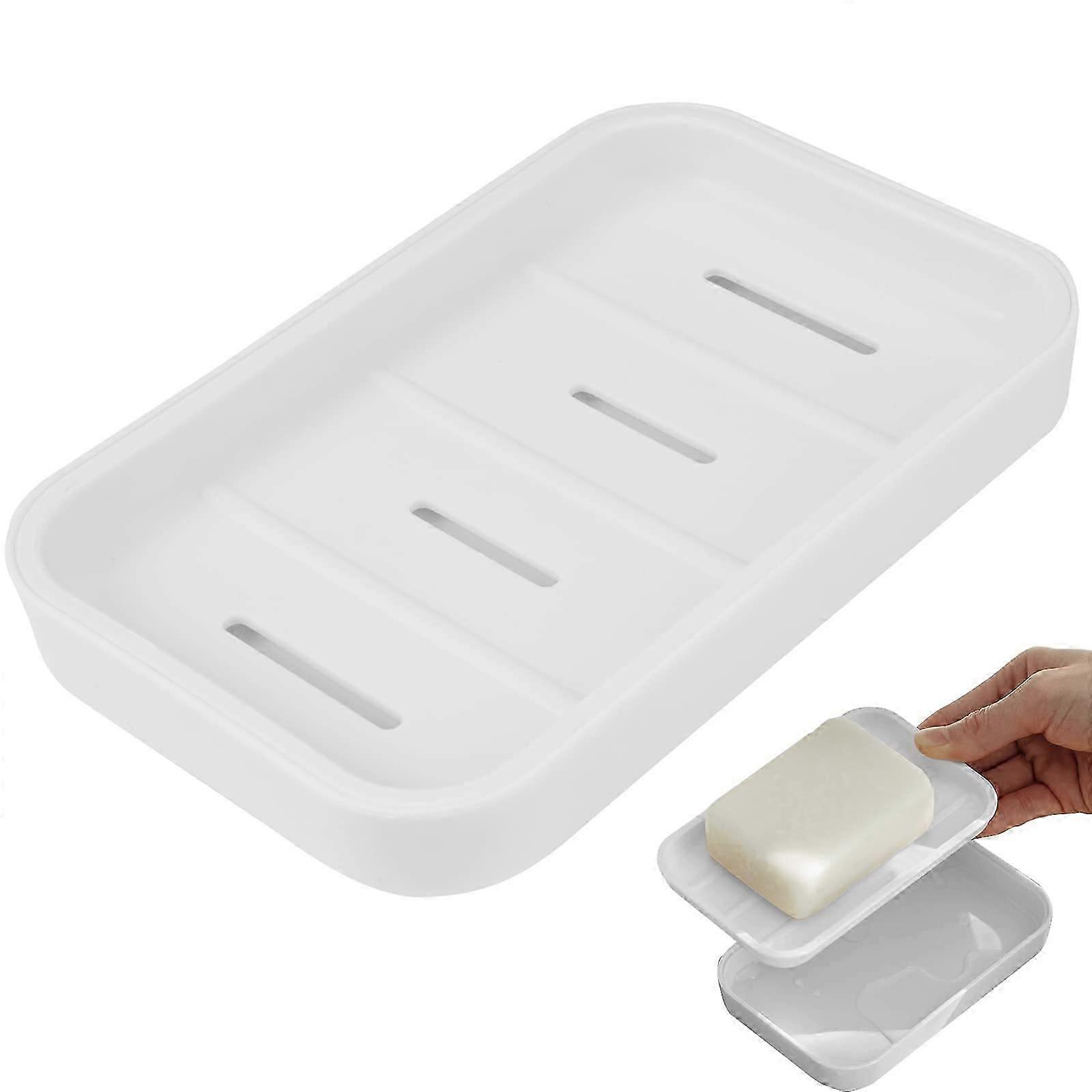 1Pcs Soap Dish,Bathroom Soap Dish with Drain,Double Layer Shower Draining Soap Dish