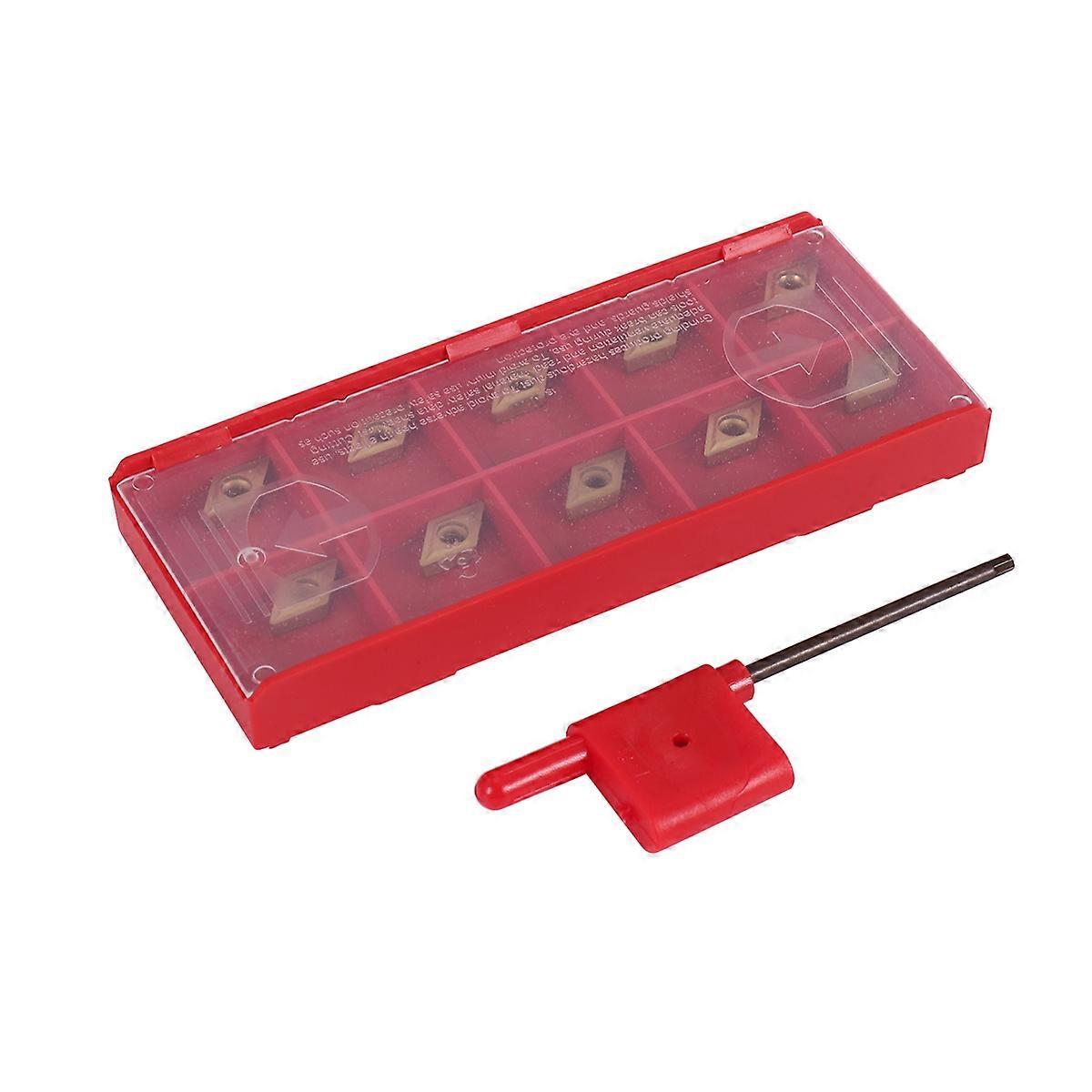 10Pcs DCMT070204 YBC251 Blades Gold Carbide for Lathe Turning Tool