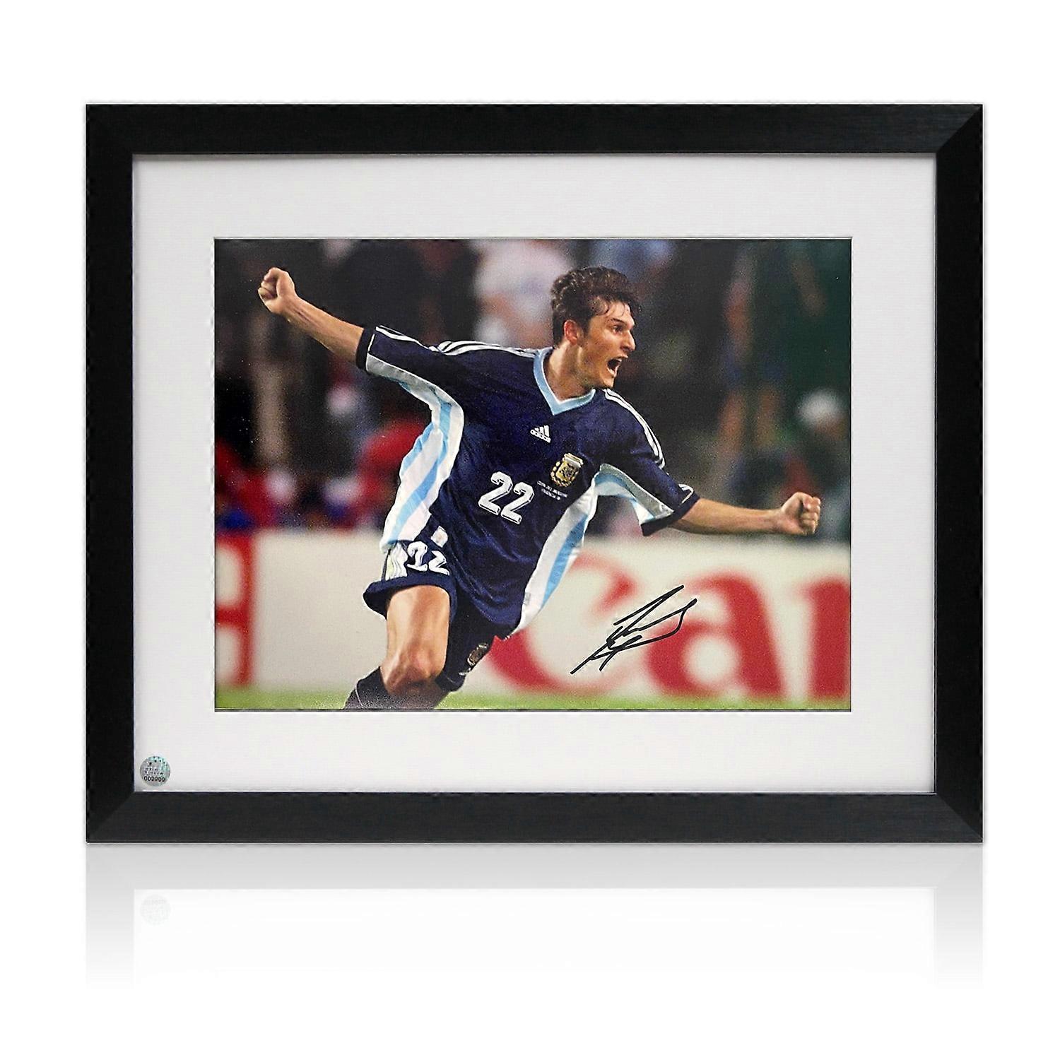 Javier Zanetti Signed Argentina Football Photo. Framed
