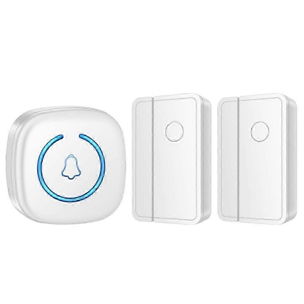 M8 Commercial Wireless Door Magnet Sensor Chime Welcome Visitor Alert with 2 Transmitter 1 Receiver