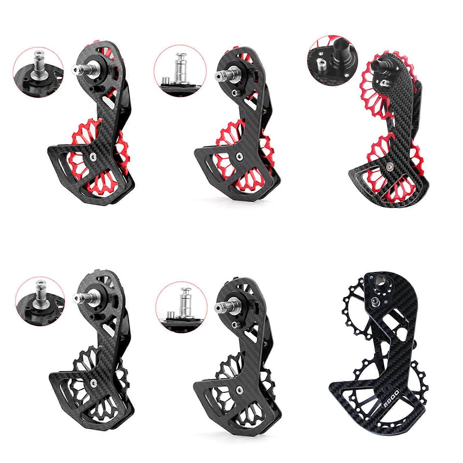 Ποδήλατο Carbon Fiber κεραμικό πίσω Derailleur 17T τροχαλία οδηγός τροχού αξεσουάρ μαύρο κόκκινο